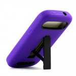 Wholesale ZTE Warp Sync N9515 Armor Hybrid Stand Case (Purple Black)